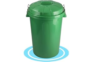 Dekohome Poubelle verte 100 l de capacité avec couvercle. Fabriquée en plastique résistant, idéale pour le stockage des ordures pour la maison, le bureau ou l'industrie - Vert
