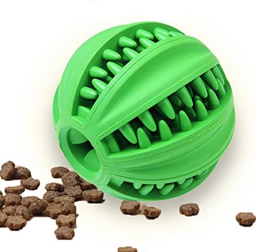 Raffaelo Dog Chew Toy, Dog Treat Toy Dog Interactive Toys Dog Ball Dog Toy Dog Treat Dispensing Yummy Ball Feeder Toy for Small and Medium Dogs (Green)