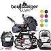 Bergsteiger Milano Combination Pram 3-in-1 System; car seat; (10-piece mega set; 8 colours)