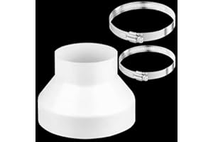LAZULITHIC Abluftschlauch Adapter 150 mm auf 100 mm, Reduzierstück 150mm auf 100mm mit 2 Edelstahl Schlauchschellen, Reduzierstück 150 100 für Lüftung Rundrohr Lüftungskanal