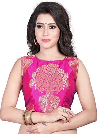 Veerat Fashion Indian Pakistani Designer Jacquard Readymade Blouse for Sarees