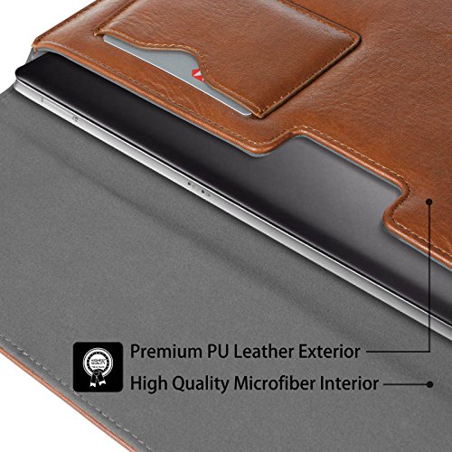 Fintie 11-12 Zoll Tasche – Kunstleder Hülle Schutzhülle Sleeve Wallet Case Aktentasche mit Karten-Slot für Microsoft Surface 2017 Neue Modell, Microsoft Surface Pro 4 / 3, Surface 3, Lenovo Yoga Book 10,1 Zoll, MacBook Air 11 / MacBook 12 Notebook Laptop Bag, Braun - 2