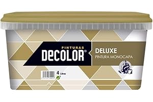 PINTURAS DECOLOR- Deluxe Pintura Ecológica Monocapa.BLANCO .4 Litros. (Carta de Colores)