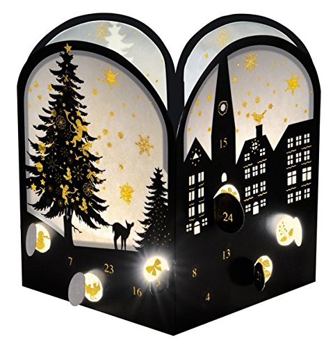 Preisvergleich Produktbild Abendstunde: Scherenschnitt-Kerzenschirm Stadtmotiv