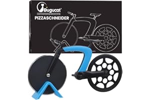 Bugucat Bicycle Pizza Cutter, Pizza Wheel Slicer Strong Solid Sharp,Pizza Knife Great Idea for Cyclists Pizza Lovers Pizza Accessories with Stainless Steel,Bike Non-Stick Cutting Wheels (Blue)