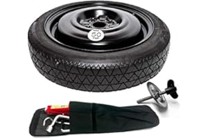 THE WHEEL SHOP 15" SPACE SAVER SPARE WHEEL AND TOOL KIT AND RETAINING CLAMP COMPATIBLE WITH FIESTA (2017-PRESENT DAY)