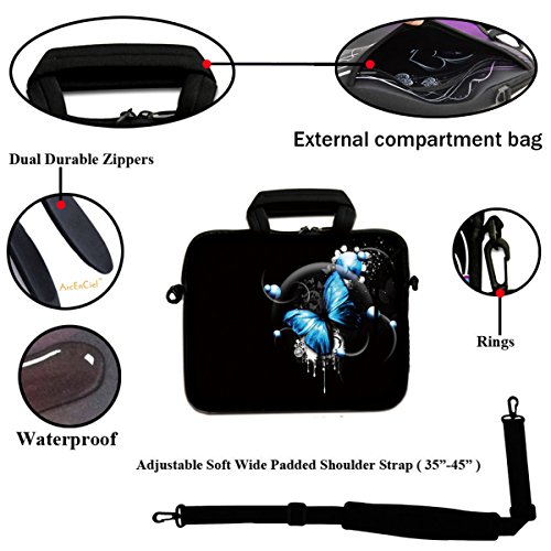 DCCN 15 Zoll / 15,6 Zoll Laptoptasche Neopren Notebooktasche mit Zubehörfach und Schultergurt - 3