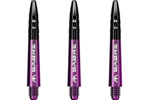 Mission Darts Säbelschäfte | Robuste Polycarbonat-Schäfte mit schwarzer Aluminium-Oberseite | mehrere Packungsgrößen | 7 Farben | kurz