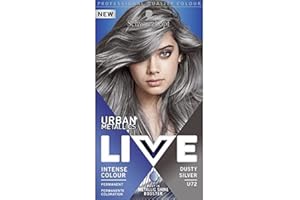 Schwarzkopf LIVE Urban Metallics – Teinture permanente pour cheveux U72 argenté poussiéreux – Coloration durable pour cheveux argentés infusés à l'huile de noix de coco pour des cheveux brillants