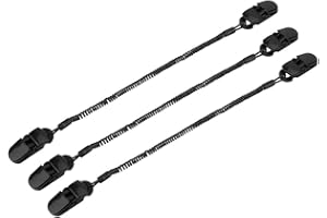 Broco Hat Retainer Clip Hut Halter, 3 Stück schwarz Cap Retainers PVC Hut Clip Angeln Bekleidung Keeper Halter und Spiralkabel zum Golfen Angeln Bootfahren Segeln