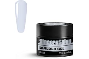 Sincero Salon Clear Gel Construction Ongle UV - TPO Free - Nail Extension et Modelage - Gel UV LED pour Protéger les Ongles Cassés - Renforcement - Nail Art Ongles - Manucure de Réparation - 15ml
