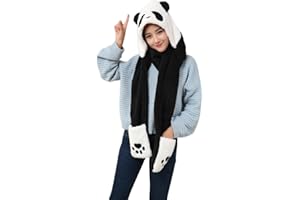 Volicph 3 in 1 Mütze Schal Handschuhe Sets für Damen Dicke Plüsch Hut Set für Damen Mädchen Hut Handschuhe Schal Set