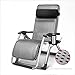 Produktbild Klappstuhl XIAOYAN schwarz Recliner Edelstahl + hochwertiger Stoff Lounge Sessel grau (Farbe : Gray)