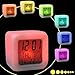Vale® 7 LED Colour Changing Digital Alarm Clock Thermometer Date Time Night Light LCD