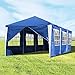 Produktbild wolketon Pavillon mit 8 Seitenteilen Blau Partyzelt Gartenzelt 100G PE Dach Praktischer Großes Zelt 3x9m für Garten/Party/Hochzeit/Picknick/Markt