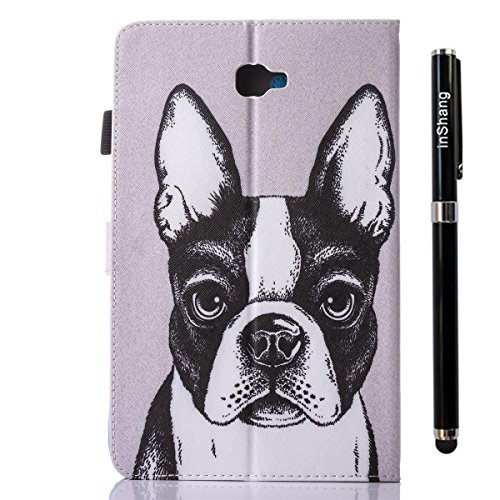 inShang T580/T585 Cover für Samsung Galaxy TAB A 10.1 Inch T 580 Hülle mit PU Leder Skins Etui Schutzhülle Ständer Smart Case Cover, + inShang Logo hochwertigen Stylus Eingabestift Stift