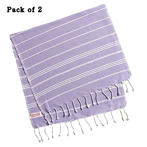 2 Lilac Hammam Bath, Hair, Hand Towels, Small (100 cm x 50cm / 39.3'' x 19.7'')