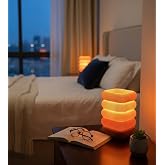Modern Abajur Masa Lambası &ndash; Sıcak ve Yumuşak Işık, Dekoratif Minimal Tasarım, Yatak Odası, Komodin, Salon ve Gece Lambası Ku