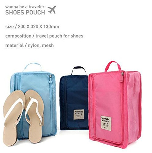 HOMIES INTERNATIONAL Nylon Polyester Multi-Purpose Waterproof Foldable Travel Shoe Pouch for Dry and Wet Shoes Slippers for Beach (30 x 20.5x 11 Cm, Multicolour, Will Be Send as per the Availability)