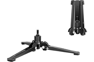 Manbily M-2 Monopod Base 3/8" Screw with Three Feet, Mini Desktop Tripod, Monopods Foot Stand Support Travel for DSLR Camera Ball Fluid Head Camcorder, Tilt 20° & Rotate 360° (Black)