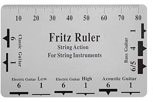 AMZLORD Fritz Ruler Guitarra Cuerda Calibre Acción Cuerda Cuerda Cuerda Regla Tarjeta Luthier Herramienta