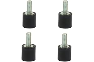 Fafeicy Gomma Antivibrazioni Ammortizzatore, Supporto in gomma 4 Pezzi M3 M5 M6 Supporti in Gomma Antivibrazioni Silentblock Car Boat Bobine Nere e Argento(VD8*8 M3*8) (1)