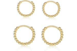 CRASLYMO Creolen Silber 925 Ohrringe Rosegold Silber Schwarz Gold Ohrringe set Klein Creolen Helix für Damen Herren Mädchen (8mm/10mm/12mm)