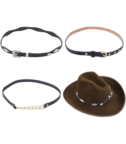 Lot De 3 Bandes De Chapeau Cowboy GORGECRAFT - Style Vintage En Cuir PU Noir Et Marron, Réglables, Idéales Pour Décoration