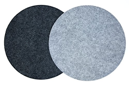 Bada Bing 4er Set Filz Tischset ø 35 cm rund hellgrau anthrazit Platzmatte Untersetzer - 2