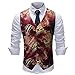 Produktbild TWBB Herren Weste Gedruckt Jacke Hochzeit Ohne Ärmel Passen Pullover Formal Geschäft Blazer Schlank Oberteile Tops