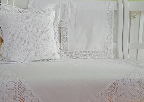 Kissen Landhaus Weiss Shabby Chic Nostalgie 40×40 ohne Füllung - 4