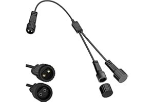 Joysing Connettore Luci Natale 2 Pin Splitter Per Luci Natalizie, 1 a 2 Connettore per Luci di Natale IP65 Impermeabile Connettori Cavo di Prolunga per Stringa Tende Catena Luminosa Interno Esterno