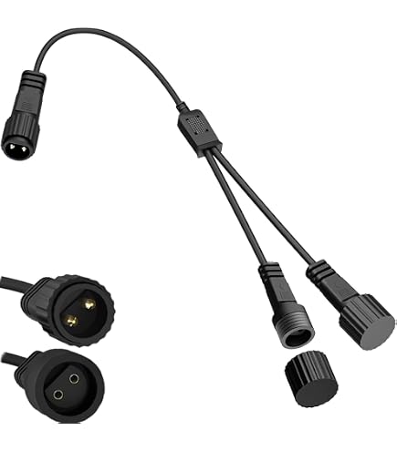 Connettore Splitter A T Impermeabile IP44 Per Luci Decorative - A 2 Pin - Prolunga Per Luci Di Natale, Stringhe E Reti Luminose