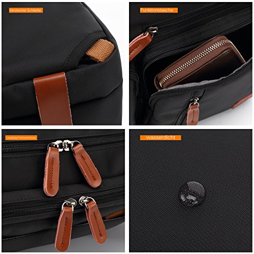 CoolBELL umwandelbar Rucksack Messenger Bag UmhÃ¤ngetasche Laptop Tasche Handtasche Business Aktentasche Multifunktions Reise Rucksack Passend fÃ¼r 17,3 Zoll Laptop / MÃ¤nner / Frauen(Grau)