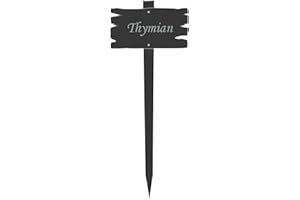 Bütic GmbH Acrylglas Pflanzschilder Brettoptik grau transparent +Wunschname Kräuterschilder, Pflanzenname:Thymian