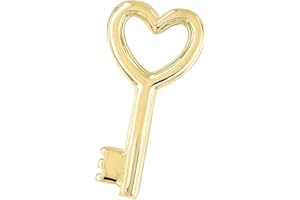FORME DI LUCCHETTA Lucchetta - Ciondolo Chiave a forma di Cuore in Oro Giallo 14 carati, Charms e Ciondoli per Catenina (fino a 4mm) per Donna Ragazza