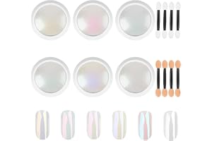 LOPHE Krom nagelpulver, metallisk spegel glittereffekt, krom nagelpulver för gellack, holografisk iriserande pärlemorskimrande nagel krom pulver för nagelkonst design gör-det-själv
