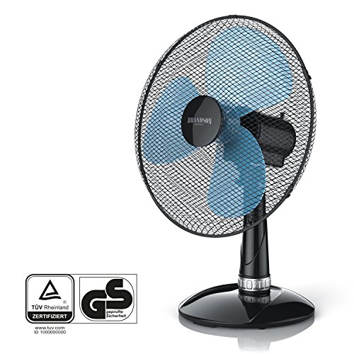 Brandson – Tischventilator 40cm / Windmaschine | Tisch Ventilator mit 3-Leistungsstufen | Leistungsaufnahme 50W | angenehmes Betriebsgeräusch | Neigungswinkel ca. 30° | Oszillation ca. 85° | schwarz - 2