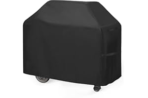 LEUOSO BBQ Cover Heavy Duty Large Waterproof, 3-4 Burner Gas BBQ Covers, Outdoor Barbecue Grill Cover PVC Coating Dust Protection, UV Protection with Storage Bag(145 x 61 x 117CM)