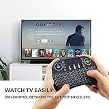 pad tv hd para pc Mini teclado inalámbrico de 2,4 GHz: Conexión a través de dongle USB incluido, plug y play. pequeño y portátil diseño, su forma innovadora, perfecto para Xbox 360/PS3, Android TV cajas, Smart TV y PC.