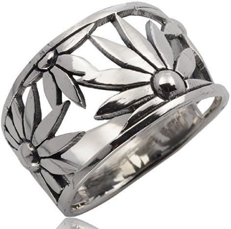 NICE SUNFLOWER RING 925STERLING SILVER (R)