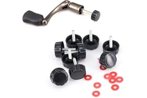YAIYEFU 20 Pcs Spinning Reel Handle Caps, Durable Screw Caps Covers with Gaskets for Fishing Spinning Reel Handle（without handle）