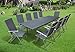 Produktbild 11-teilige XXL Luxus Aluminium Textilen Gartenmöbelgruppe "Doppler Bukatchi #z" in anthrazit silber taupe, Klappsessel und XXL Ausziehtisch