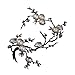 Produktbild Runfon 1Pcs Plum Blossom Blumen-Stickerei Applikationen Bügelbilder Flicken Stoff Patch für Kleidung Kleider Patches Aufnäher zum aufbügeln - Silber Schwarz 100% Neu