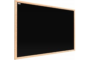 ALLboards Lavagna Magnetica per Gesso Nera con Cornice in Legno 100x80cm Scrivibile e Cancellabile a Secco, a Parete