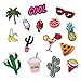 Produktbild Gosear 15 Stk Lustig Niedlich DIY Kleidung Patches Aufkleber Cartoon Banane Kaktus Orange Patches für T-Shirt Jeans Kleidung Taschen