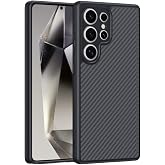 Zore Galaxy ile uyumlu S25 Ultra Kılıf M-safe Şarj &Ouml;zellikli Karbon Fiber Tasarımlı Elnino Kapak Siyah