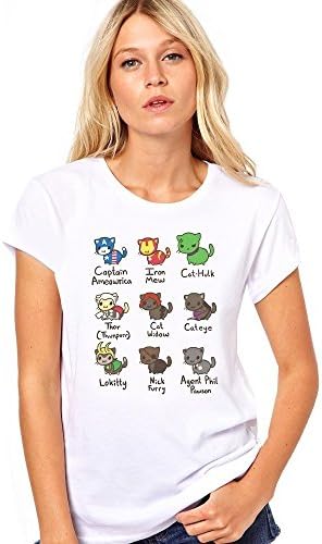 Cat Avengers Iron Man Kitty Thor Kitty Hulk Kitty Comic Ladies T Shirt