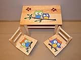 Sitzgruppe für Kinderzimmer Tisch+2 Stühle Kinder Kieferholz Kunsthandwerk! Öko!