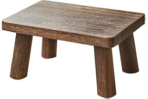 CHZIMADE Small Wooden Stool Plant Stand Indoor Step Stool Portable One Step Stool for House Bedroom Bathroom 30CM